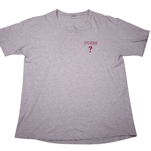 Rare Vintage 80s Guess by George Marciano Huge Back Spellout T Shirt Mens XL - Picture 2 of 9